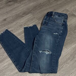 American Eagle Distressed Blue Women's Jean Jeggings Size 00